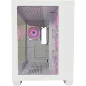 LC-Power Gaming 807W, Midi Tower, PC, Weiß, ATX, EATX, micro ATX, Mini-ITX, Metall, Kunststoff, Gehärtetes Glas, Blau, Grün, Rot