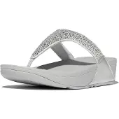 FitFlop Lulu Crystal-Mix Toe-Post Silver Größe EU 37