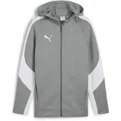 Puma Herren Sweatjacke EVOSTRIPE Hooded Jacket 659947-33 S - Medium Gray Heather-Silver-White - S