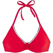 s.Oliver Bügel-Bikini-Top "Junis", Damen, Gr. 36, Cup F, rot, Recycling-Polyamid, kontrastfarbene Details, unifarben, Bikini-Oberteile Bügel-Bikini-Top, mit geflochtenen Details