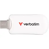 Verbatim USB 3.2 Stick 64GB, Plectra, weiss Typ-C, (R) 100MB/s, (W) 25MB/s, Retail-Blister