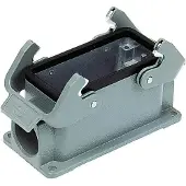 Harting Han 10B Sockelgehäuse niedrig, 2xM20 seitlicher Kabelabgang, mit 2 Querbügeln Verschraubung M20 Klemmbereich
