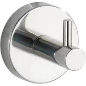 Wenko Wandhaken "Bosio", silber (silberfarben), H:5,5cm L:5,5cm, Edelstahl, Haken, Wandhaken, ohne Bohren