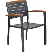 Merxx Gartensessel "»Tinos«", grau (graphit), B:61,5cm H:85cm T:53,5cm, Aluminium;Akazienholz, Sessel, Gartensessel, stapelbar