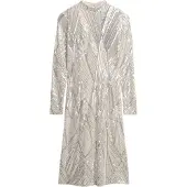 Superdry für Damen. W8011775A Silbernes Ls-Kleid (M), Party, Polyester, Langarm