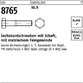 Reyher DIN 960 Stahl 10.9 blank M 36x3x130 - Sechskantschrauben, Feingewinde - Teilgewinde