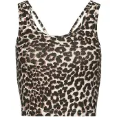 LASCANA Crop-Top ACTIVE, Damen, Gr. L (44/46), beige, Obermaterial: 95% Baumwolle, 5% Elasthan, bedruckt, figurbetont kurz, tiefer Rundhals, Tops Crop-Top, mit Cut-Out Trägern im Rücken