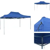 vidaXL Profi-Partyzelt Faltbar 3×4 m Stahl Blau - Pavillons & Partyzelte