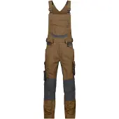 Dassy Tronix Latzhose mit Stretch und Kniepolstertaschen - lehmbraun/anthrazitgrau - 58