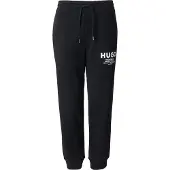 HUGO Jogginghose "Nevez", Herren, Gr. S, N-Gr, schwarz (schwarz005), Sweatware, Obermaterial: 100% Baumwolle, unifarben, oversize lang, Hosen Jogginghose, mit Beinbündchen und Oversize-Passform