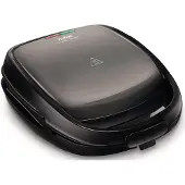 Tefal 2-in-1-Sandwichmaker "SW341B", grau (grau, schwarz), B:17cm H:34cm T:28,6cm, Sandwichmaker, 2 herausnehmbare, antihaftbeschichtete Plattensets inklusive, 2-in-1-Sandwichmaker