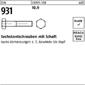 Lemvigh-Muller Sechskantschraube DIN 931 m.Schaft M 16 x 80 10.9