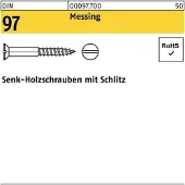 Reyher DIN 97 - Messing - 4,5x50 - Senk-Holzschrauben mit Schlitz