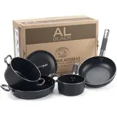 PENTOLE AGNELLI Topfset Alblack 5 teilig ALSASETALBLACK2IND