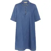 Culture Midikleid "Damen Freizeitkleid CUWINNIE", Damen, Gr. S, N-Gr, blau (dunkelblau wash), Obermaterial: 90% Baumwolle CO. 10% Lyocell CLY., Kleider Midikleid