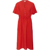 Cream Midikleid "Kleid CRLori", Damen, Gr. 40, N-Gr, rot (flame scarlet), Obermaterial: 85% Viskose CV. 15% Polyamid PA., Kleider Midikleid