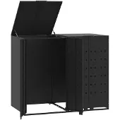 vidaXL Mülltonnenbox für 2 Tonnen Schwarz 138x79x117 cm Stahl