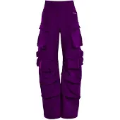 Winshape Sporthose "Functional Comfort Cargo Pants CP101C", Damen, Gr. XS, Normalgrößen, lila (schwarz plum), 85% Polyester, 15% Elasthan, Hosen Sporthose, mit Taschen