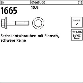 Reyher EN 1665 - Stahl 10.9 blank - M 10x50 - Sechskantschrauben mit Flansch, schwere Reihe