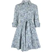 Apricot Minikleid "Popeline-Kleid", Damen, Gr. S (36), N-Gr, weiß, Obermaterial: 95% Baumwolle CO. 5% Elasthan EL., gemustert, Kleider Minikleid, mit Gürtel