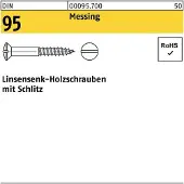 Reyher DIN 95 - Messing blank - 6x35 - Linsensenkholzschrauben mit Schlitz