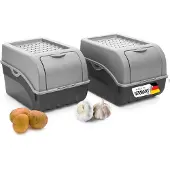 Novaliv Gemüseboxen Kartoffelboxen Vorratsbehälter 3,5l bis 9l (Grau, 2X 5l)