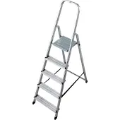 Krause Trittleiter "CORDA", silber (silberfarben), B:46cm H:162cm, Aluminium, Leitern, Trittleiter