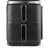 DS Produkte GOURMETmaxx Airfryer 10 L Heißluft-Fritteuse mit 2 Kammern und 12 Programme Küchen-Kleingerät klappbares Touchdisplay 2800W Schwarz
