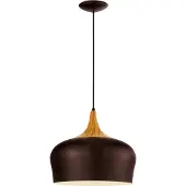 Eglo Pendelleuchte Obregon braun mit Holzbraun