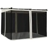 vidaXL Pavillon mit Netzwände Creme 3x3 m Stahl