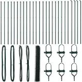 vidaXL Bodenmontierter Sechseckzaun 50 x 1 m PVC-beschichteter Stahl