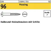 Reyher DIN 96 - Messing blank - 5x25 - Holzschrauben mit Linsenkopf und Schlitz