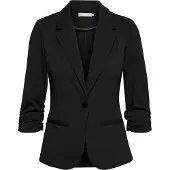 Fransa Blusenblazer "Damen Blazer FRZABLAZER", Damen, Gr. S, schwarz ((noos) schwarz), Obermaterial: 74% Polyester PES. 22% Viskose CV. 4% Elasthan EL., Blazer Blusenblazer
