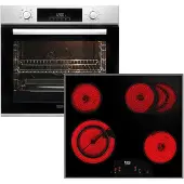 Beko Backofen-Set "BBSM12320X", Energieeffizienz: A, silber (edelstahlfarben), Herdsets, Gleichmäßige Heißluft für perfekte Ergebnisse dank Aeroperfect, Backofen-Set