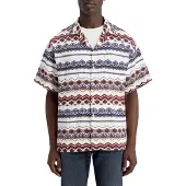 Scotch & Soda Structured Printed Stripe Shirt Red Blue Multi Größe: S | Casual hemden Outlet | Herren | Blau