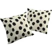 Adam Audio Dekokissen ADAM "Kissenhülle Dots", schwarz (schwarz, bedruckt), B:40cm L:40cm, Baumwolle, Leinen, Dekokissen_Sitzkissen_Kissenhüllen, Dekokissen, aus Bio-Baumwolle, Kissenhülle ohne Füllung, 1 Stück
