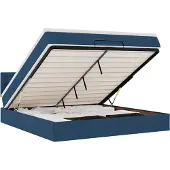 vidaXL Ottoman-Bett mit Matratze & LEDs Blau 160x200 cm Stoff