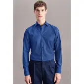 Seidensticker Businesshemd "Slim", Herren, Gr. XS (36), normale Ärmellängen, blau (mittelblau), 100% Baumwolle, unifarben, slim fit, 2-Knopf-Manschette, Hemden Businesshemd, Slim 1/1 Kentkragen Uni