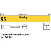 Reyher DIN 95 - Messing blank - 4,5x25 - Linsensenkholzschrauben mit Schlitz