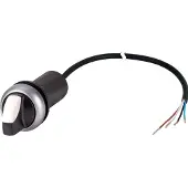 Eaton 186183 Wahltaste, mit Knebelgriff, rastend, 1 S, Kabel (schwarz) mit offenem Ende, 4-polig, 3.5 m, 2 Stellungen, Frontring Titan C22-WRK-K10-P65