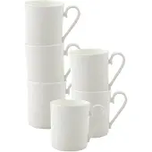 Villeroy & Boch Becher "Becher mit Henkel Royal 230 ml 6er Set weiß", weiß, Porzellan, Trinkgefäße, Becher