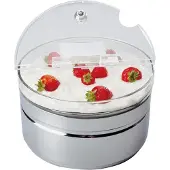 Aps TOP FRESH Kühlschale Maxi, 4-teiliges Set, Hochglanzpoliertes 2,5-Liter-Gefäß mit Glasschale Kühlakku und klappbarem Deckel, Maße (Ø x H): 23 x 14 cm