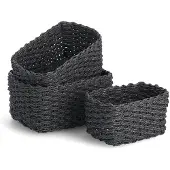 Zeller Aufbewahrungskorb PRESENT, schwarz, B:24cm H:13cm T:18cm, Papier, Aufbewahrungsboxen, Aufbewahrungskorb, stapelbar