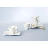 Villeroy Boch Tasse "Kaffeetasse mit Untertasse NewWave 200 ml weiß", weiß, 1 tlg., Porzellan, Trinkgefäße, Tasse