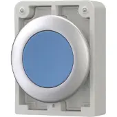 Eaton 182921 Drucktaste, RMQ-Titan, flach, tastend, blau, unbeschriftet, Frontring Metall M30C-FD-B