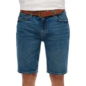 Superdry für Herren. M7110394A Gerade Shorts mit blauem Vintage Logo (36), Lässig, Baumwolle, Denim