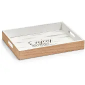 Zeller Present Tablett "Enjoy", (1 tlg.), Hochwertiges Poloniaholz