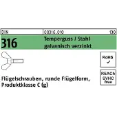 Reyher DIN 316 - Stahl verzinkt - M 12x30 - Flügelschrauben deutsche Ausführung
