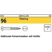 Reyher DIN 96 - Messing blank - 5x30 - Holzschrauben mit Linsenkopf und Schlitz