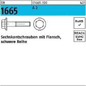 Industrial Quality Supplies EN 1665 - Edelstahl A2 - M 6x35 - Sechskantschrauben mit Flansch, schwere Reihe